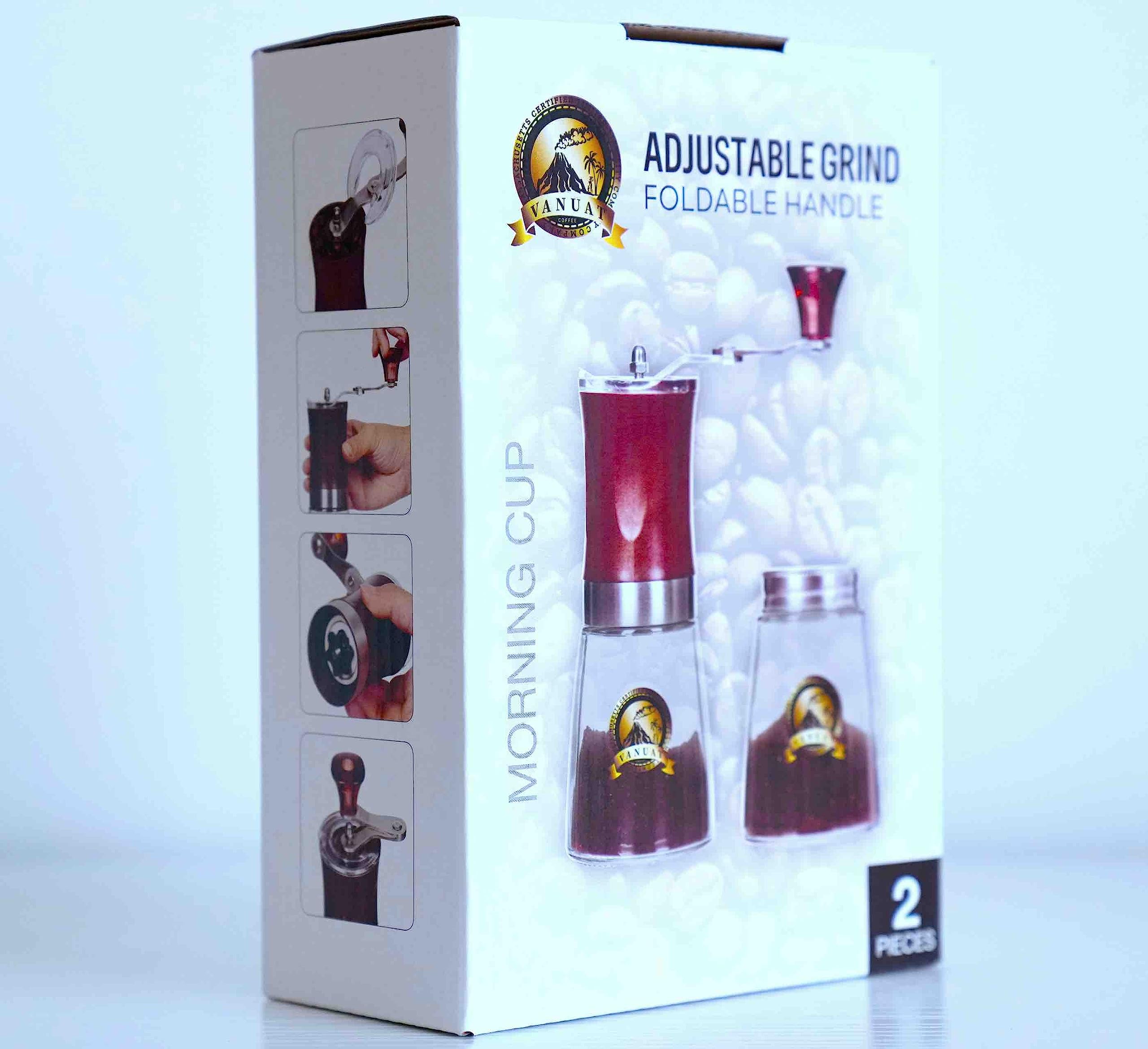 Molinillo de café manual de acero inoxidable, rebaba cónica, granos de cerámica, molinillo de espresso portátil para café de goteo, infusión fría, espresso, prensa francesa, caja de regalo
