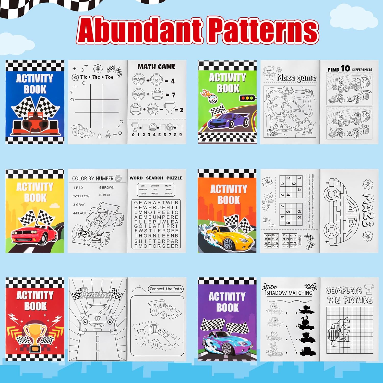 JAPBOR Race Car Coloring Books - 24PCS Mini Racing Cars Activity Color Books Bulk for Kid Party Favors, Truck Transportation Themed Small Colouring Pages for Birthday Gifts Class Drawing Painting Game - Image 3