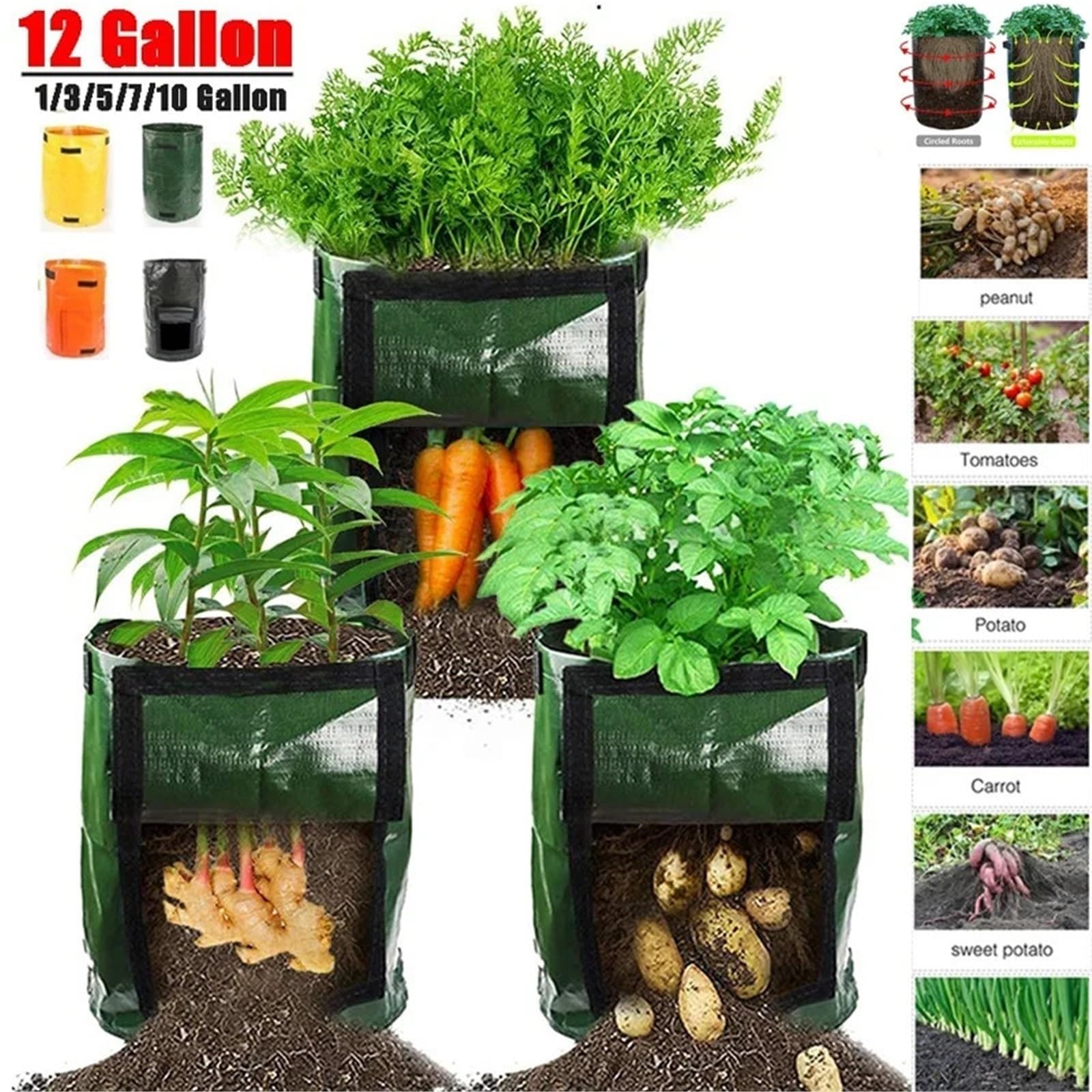 Stofftopf Verdickter Kartoffel-Wachstumsbeutel | For Garten 1/3/5/7/10/12Gal(Orange,35x50cm 12 gallons)