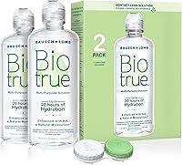 Biotrue Multi-Purpose Contact Lens Solution, 10oz Twin Pack with Case - Cleans, Hydrates 20 Hours, Disinfects Soft Lenses for All-Day Comfort