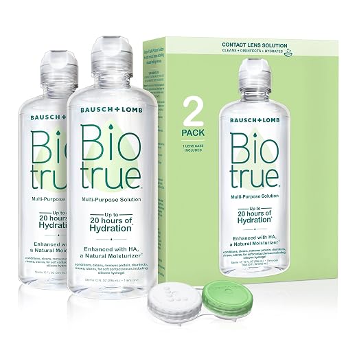 Biotrue Contact Lens Solution, Multi-Purpose Solution for Soft Contact Lenses, Lens Case Included, 10 FL OZ (Pack of 2)