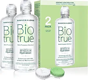 Biotrue Contact Lens Solution, Multi-Purpose Solution for Soft Contact Lenses, Lens Case Included, 10 FL OZ (Pack of 2)