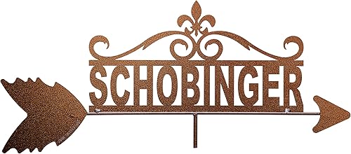 Miniatura 10 de SWEN Products Veleta personalizada con el nombre de la familia (montaje ajustable incluido)