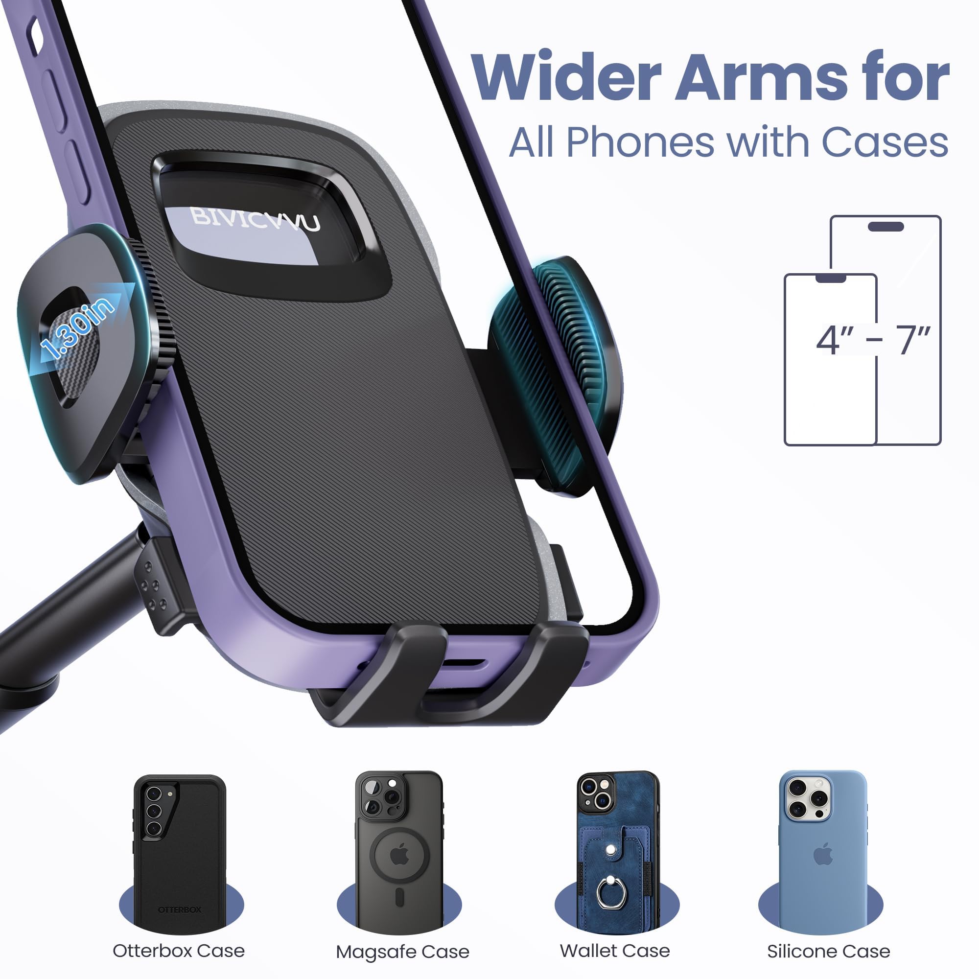 Soporte para teléfono de coche, soporte de teléfono para salpicadero/parabrisas/soporte de teléfono celular para coche, compatible con iPhone, Samsung, todos los teléfonos móviles, color negro