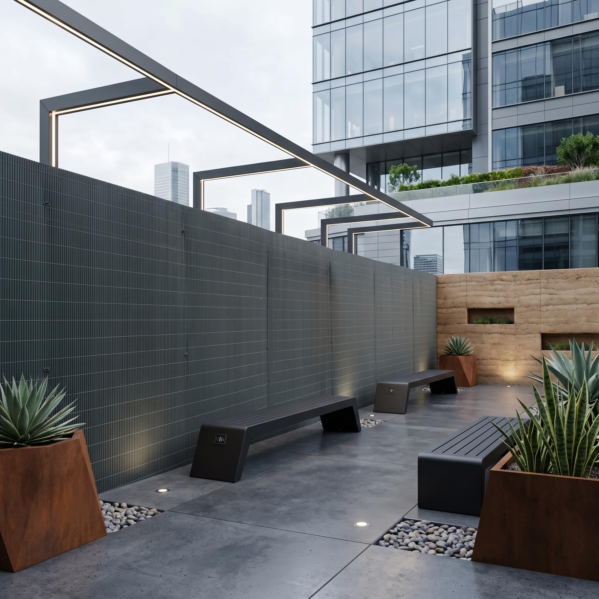 BONERVA Valla Mimbre PVC Antracita 1x3 Metros cañizo ocultacion Jardín y Terraza