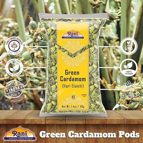 Vista 56 de Rani - Cápsulas de cardamomo verde en polvo, molidas con cáscaras verdes (Hari Elachi) Tarro PET de 3 onzas (3.00 oz), totalmente natural, vegano