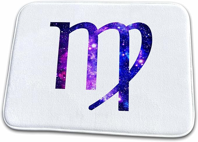 3dRose Bathroom Bath Rug Mat - Virgo Horoscope Symbol - Purple Zodiac Glyph Astrological Star Sign Astrology