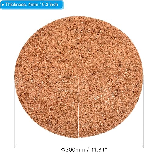 Miniatura 2 de PATIKIL Tapete de fibra de coco de 12 pulgadas, paquete de 5 protectores de fibra de coco y fibra de coco, cubierta de tierra para plantas en