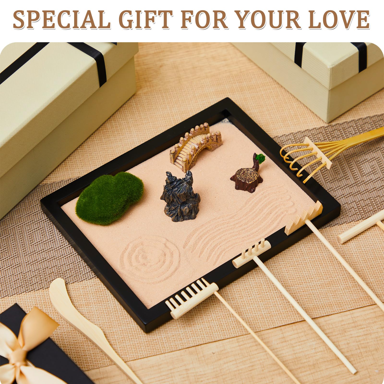 Amazon.com: Soulchen 8 Pcs Mini Zen Garden Kit for Table Decor DIY