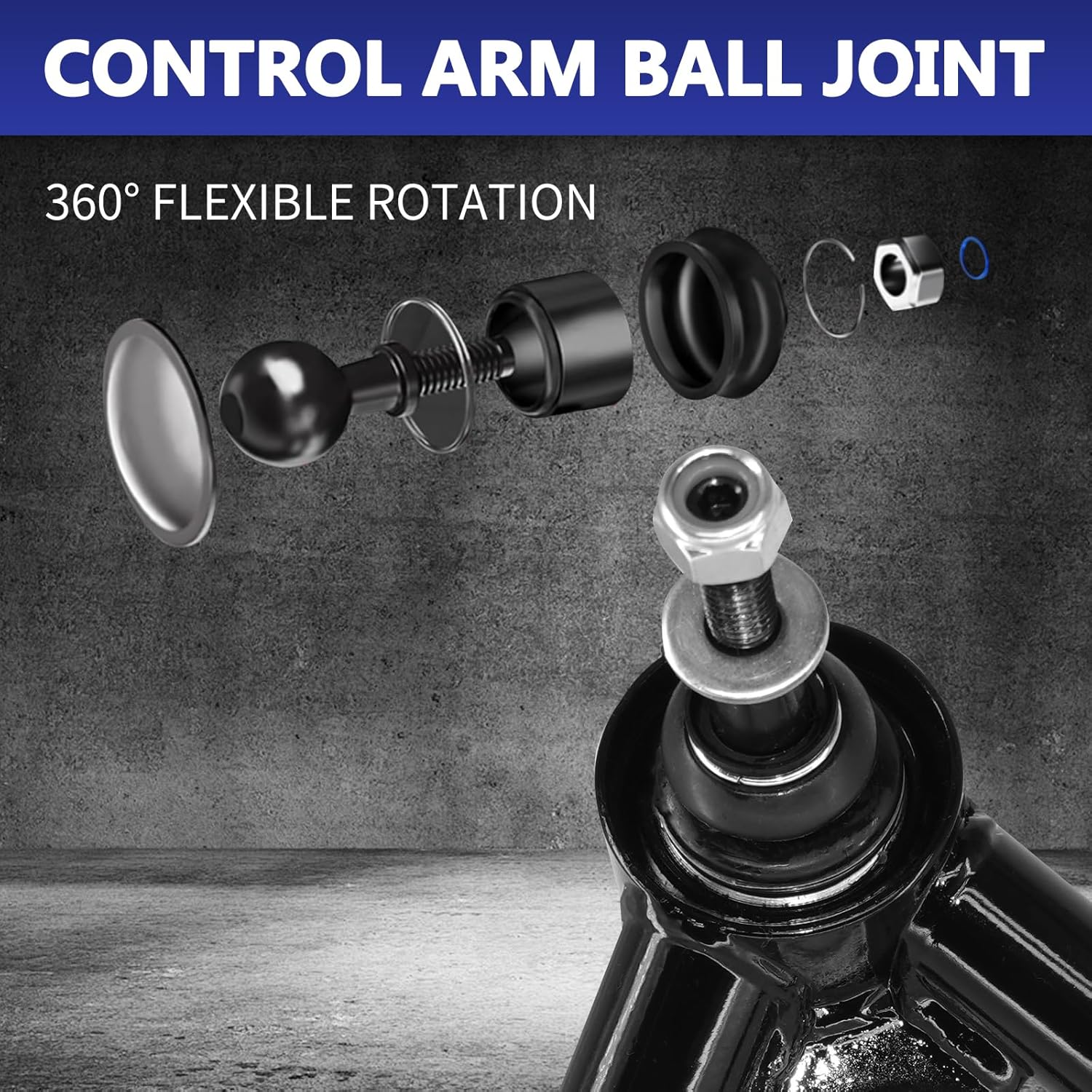 Upper Control Arm, 2-4” Adjustable Front Suspension Kit Tubular Control Arm With Ball Joint Compatible with 2007-2018 Chevrolet Silverado 1500 Tahoe, 2007-2018 GMC Sierra Yukon 1500