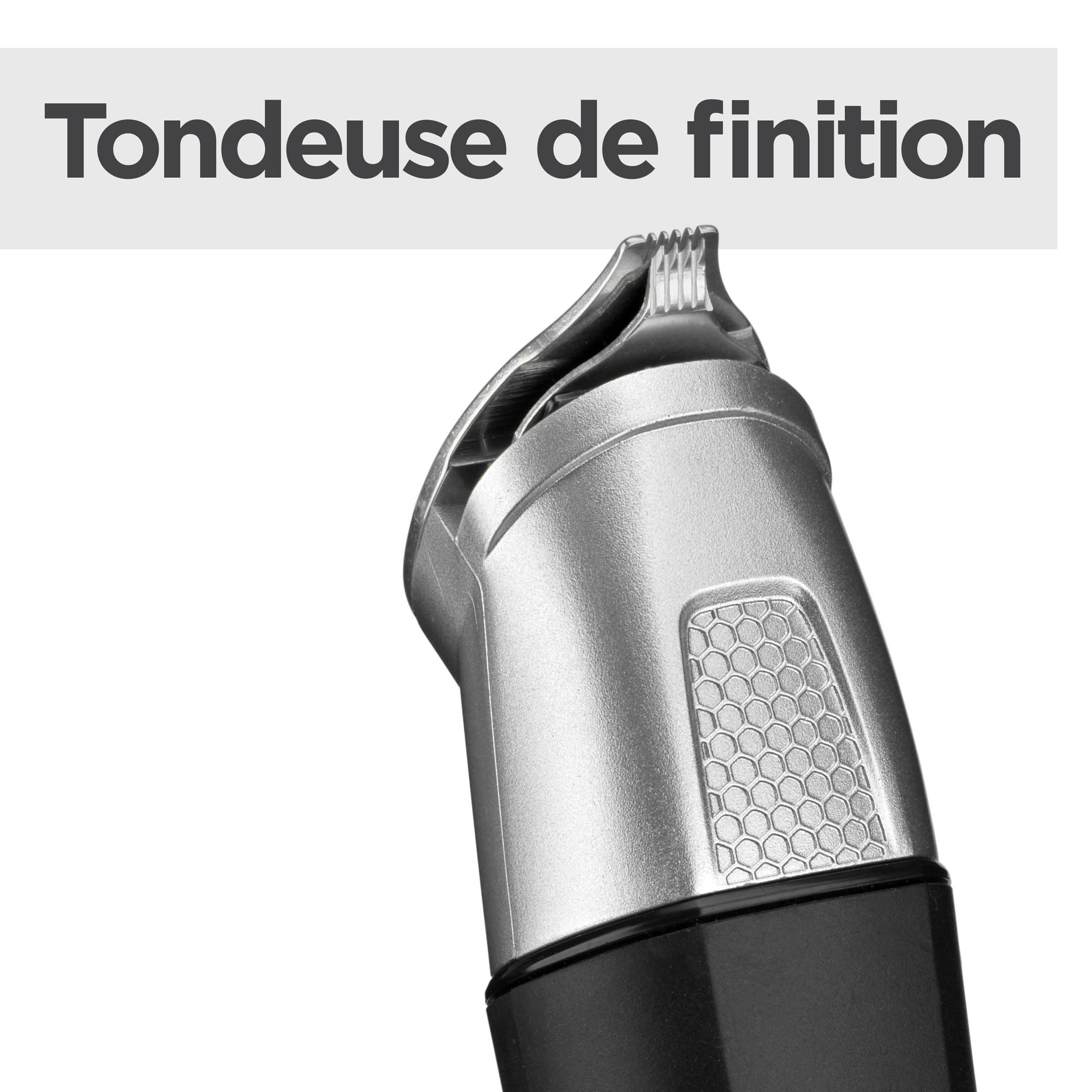 BaByliss Tondeuse Multi-usages Lithium Power 11-in-1 - Kit complet sans fil incluant une tondeuse barbe,cheveux et nez, oreilles et sourcils, Waterproof, Noir/Gris, MT812E
