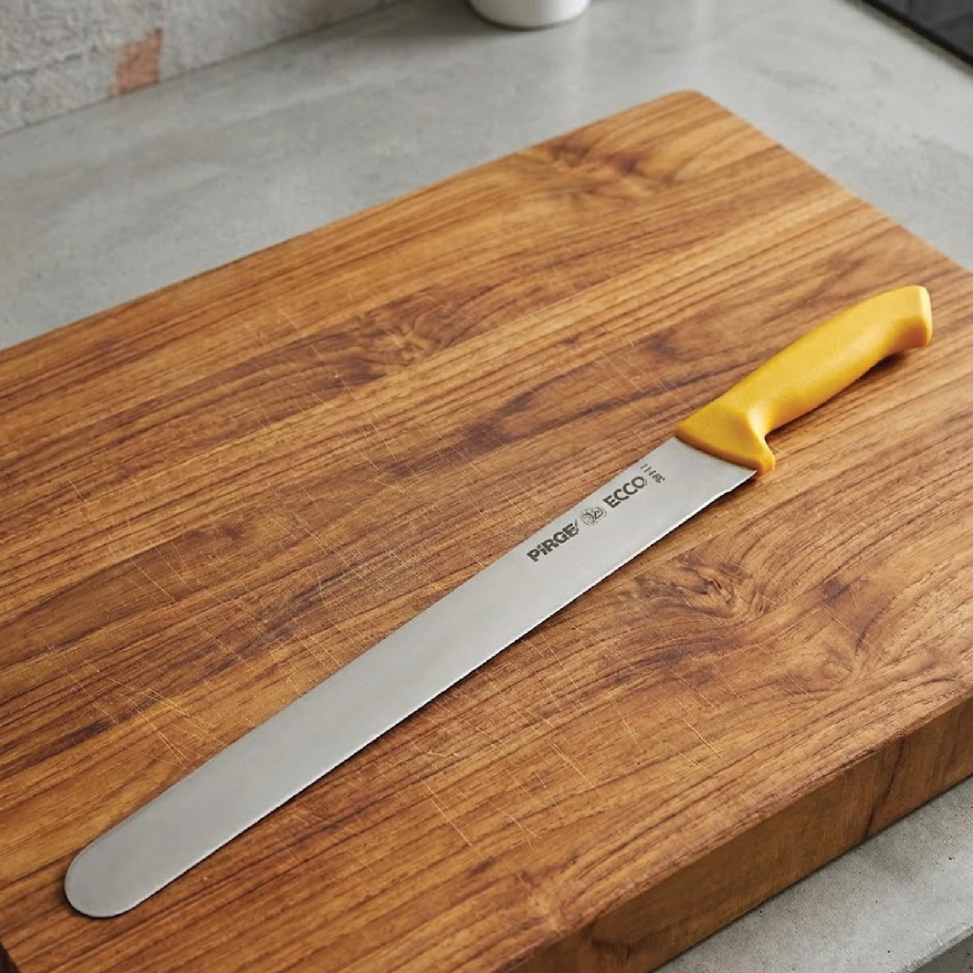 Pirge Coltello Ecco Doner 50 cm Giallo - Coltello per affettare - Coltello lungo per doner più affilato - Coltello da taglio - Coltello per carne