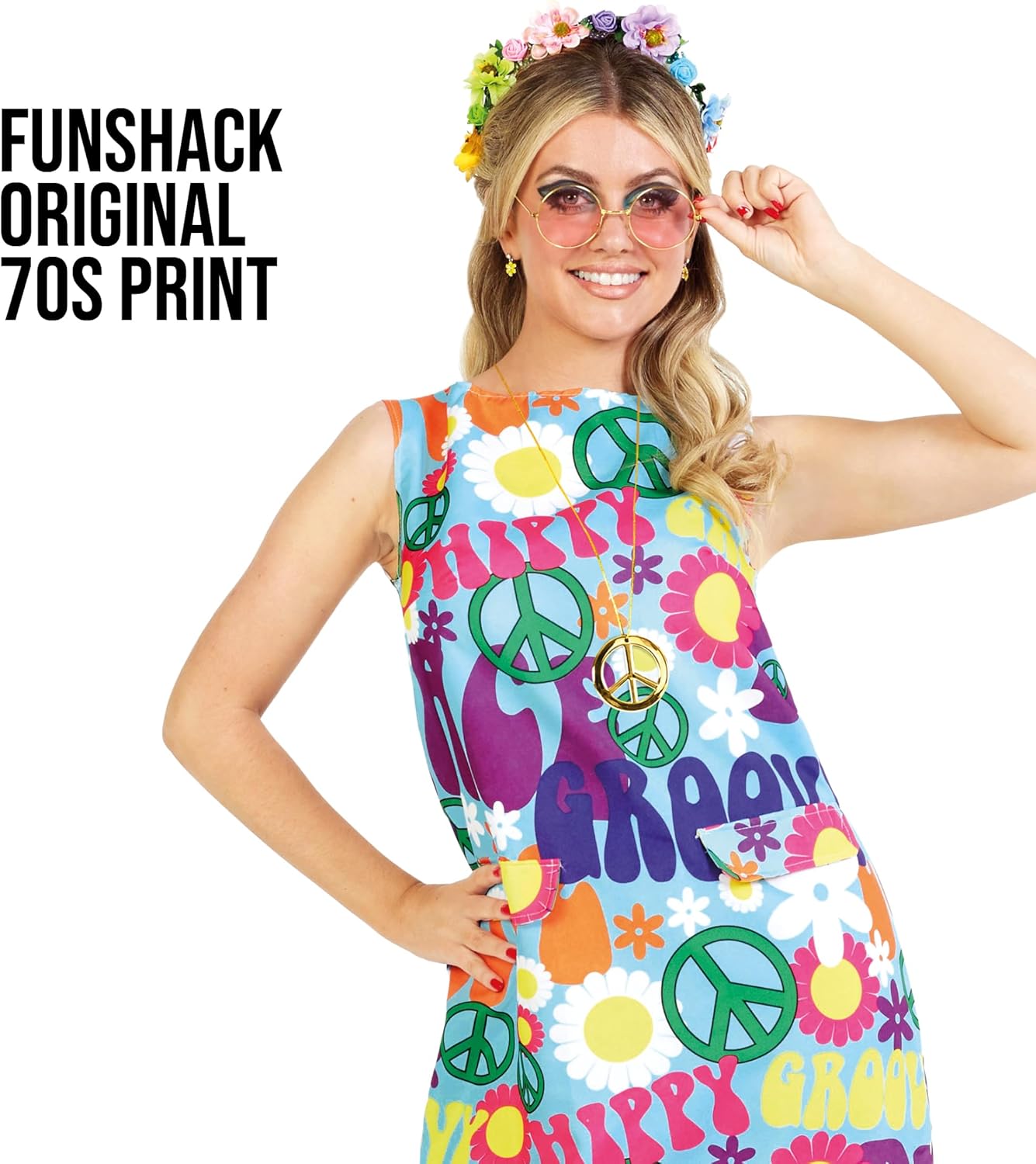 fun shack 70s Outfits For Women, Hippie Costume Woman, Hippy Costume Woman, 70s Dress, Halloween Costumes For Women Adult - Image 4