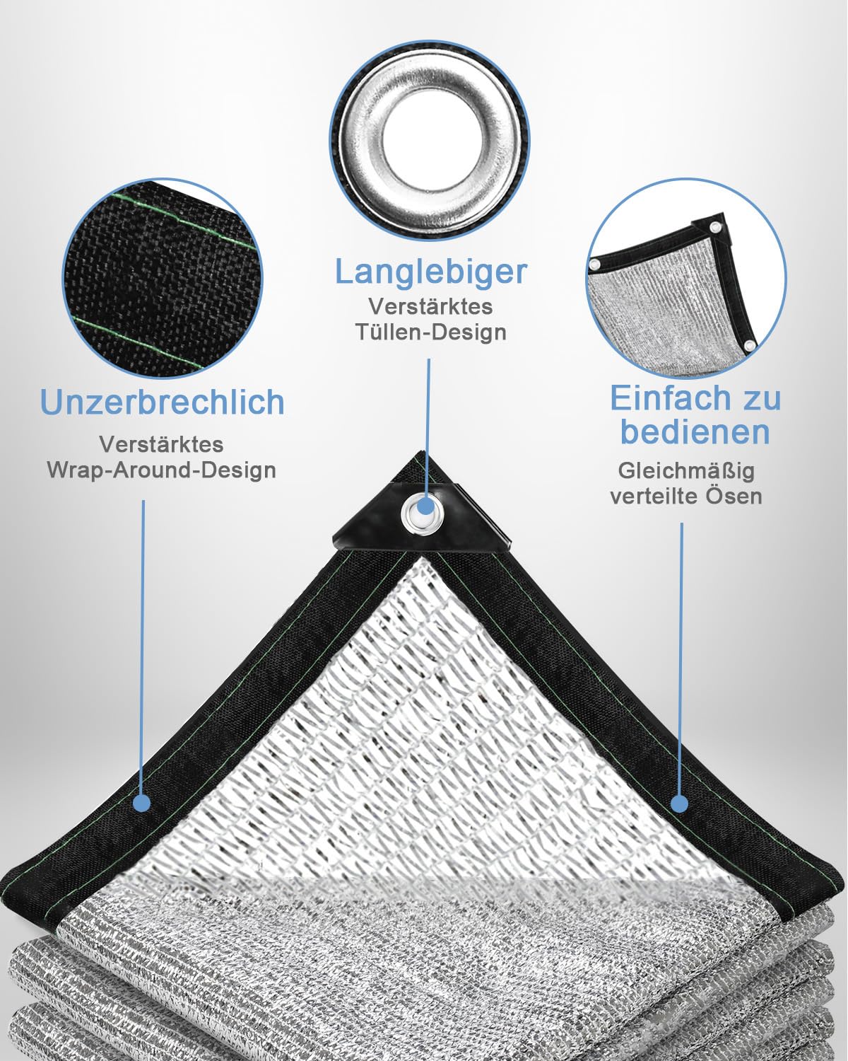 40 % Aluminett-Schattenstoff, mäßiger Sonnenschutz für Pflanzen, Kulturen und Außenbereiche, 3 x 4,3 m