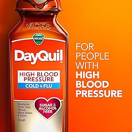 VICKS DayQuil & NyQuil High Blood Pressure Cold & Flu Relief Liquid Medicine Co-Pack, Powerful Multi-Symptom Daytime & Nighttime Relief for Cold, Cough, and Flu Symptoms, Sugar & Alcohol Free, 2x8oz