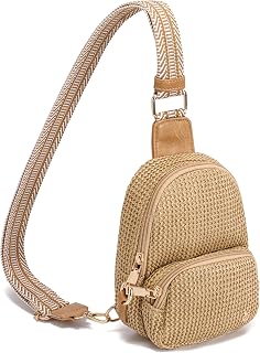 Faux Straw Crossbody Bags for Women Anti Theft Summer Sling Purse