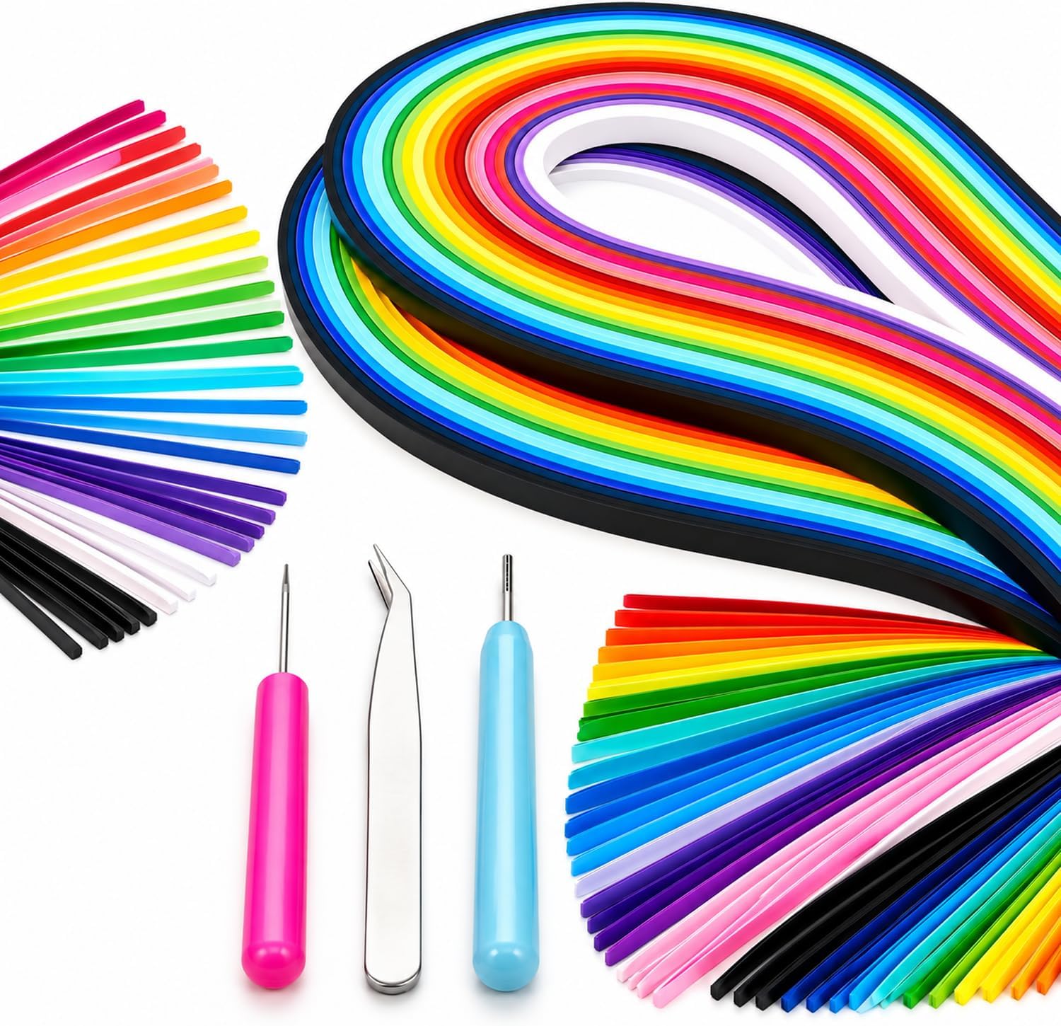 900 PCS Quilling Paper Kit with 3 Quilling Tools, 36 Vibrant Colors, 4 Widths (3mm, 5mm, 7mm, 10mm), Paper Quilling Strips for DIY Crafts, Greeting Cards, Wall Art and Home Decor