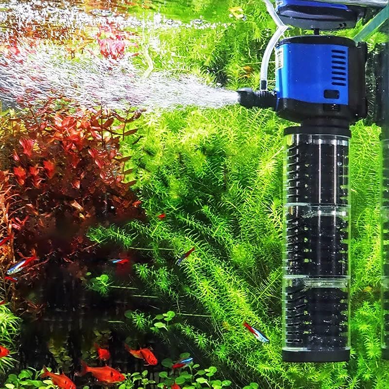 Filtro de tanque de peces potente 400 GPH para fuente de estanque pequeño de acuario grande de 75-200 galones, bomba de agua sumergible Wave-maker Filtro de tanque de tortuga para sistema de agua salada y agua dulce