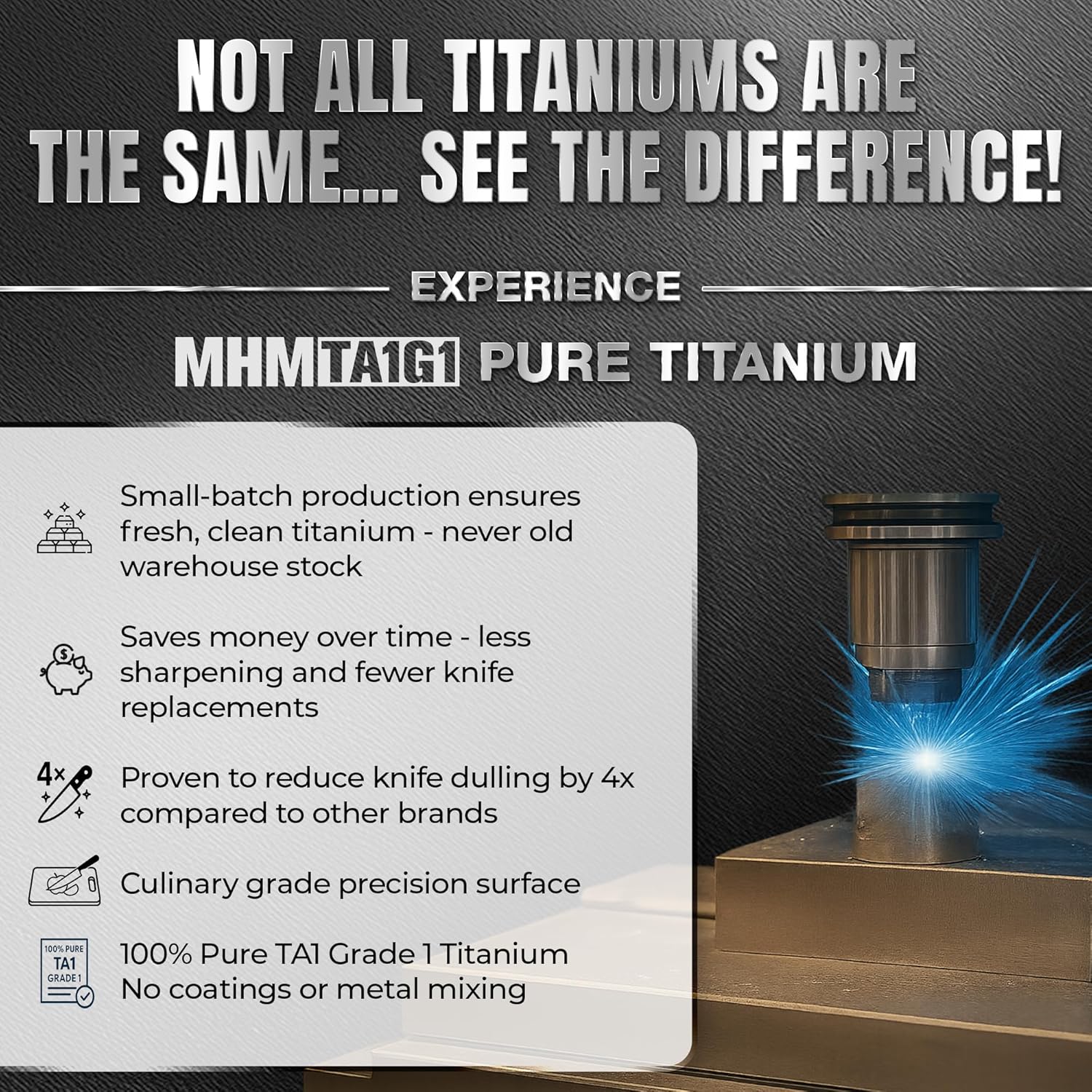 Titanium Cutting Board for Kitchen, Cutting Board Double Sided Food Grade, Pure Titanium and Wheat Straw PP, Easy to Clean Large Size 16”×11”