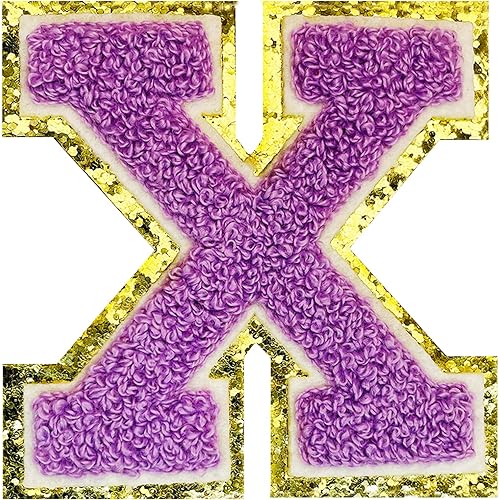 Miniatura 71 de Jongdari Letras termo-adhesivas para ropa, parche de letras de felpilla con brillantina del alfabeto, apliques para coser con adhesivo planchado, 8