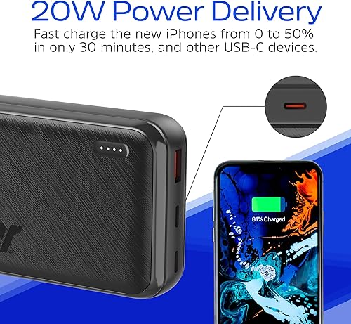 Miniatura 4 de Energizer Cargador portátil de 20000 mAh de carga rápida 22.5 W PD3.0 Power Bank USB-C de entrada y salida de batería Cargador de teléfono portátil