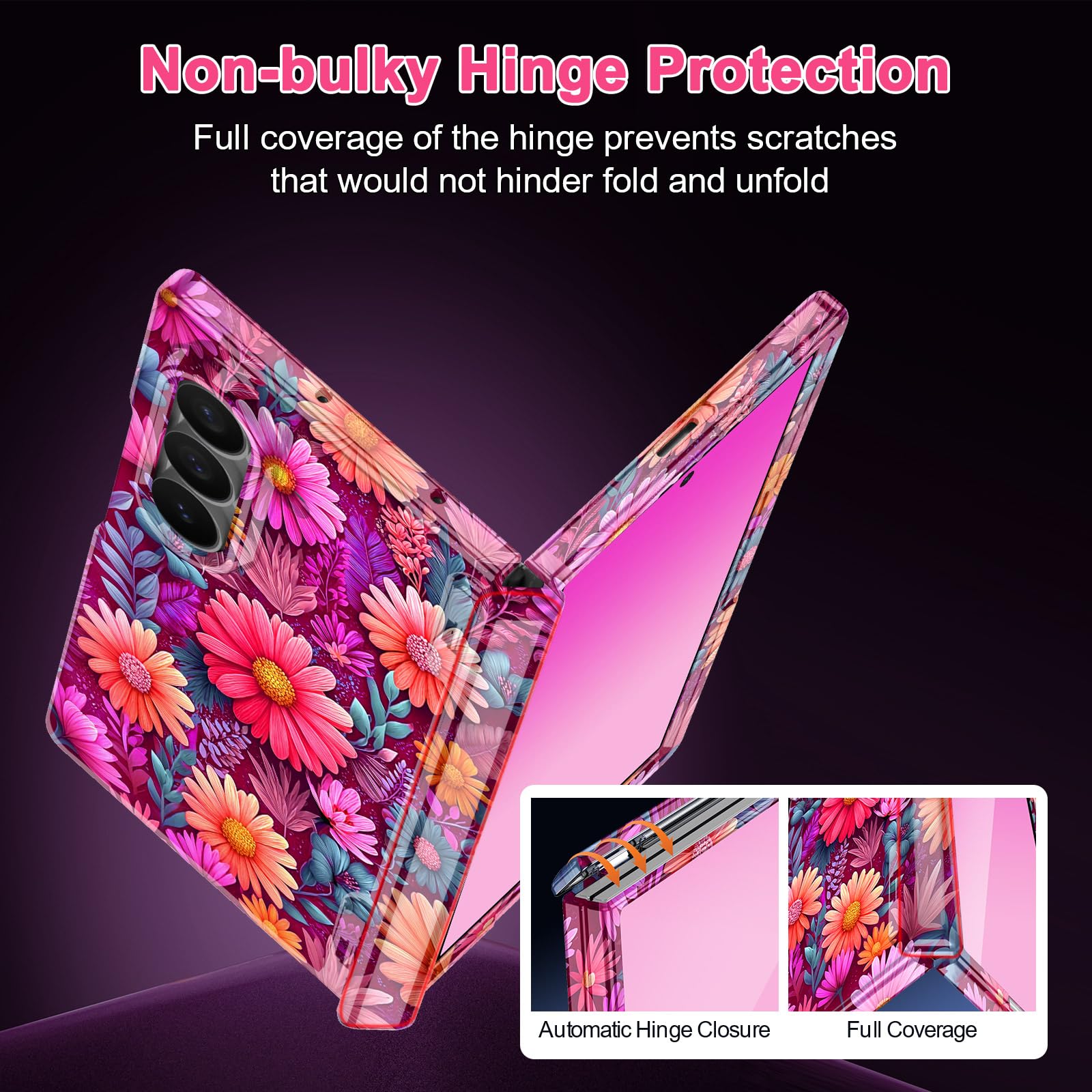 Hekodonk Custodia per Galaxy Z Fold 8 Ultra, compatibile con MagSafe, pellicola protettiva integrata per lo schermo, protezione con cerniera, sottile, magnetica, antiurto, per donne e ragazze, per