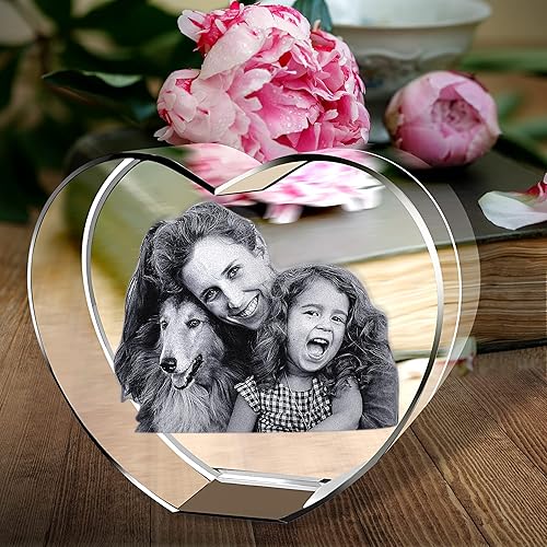 Miniatura 7 de Bivei Foto de cristal 3D con tus propias fotos para él, imagen grabada con láser 3D personalizada en cristal para parejas, decoración conmemorativa
