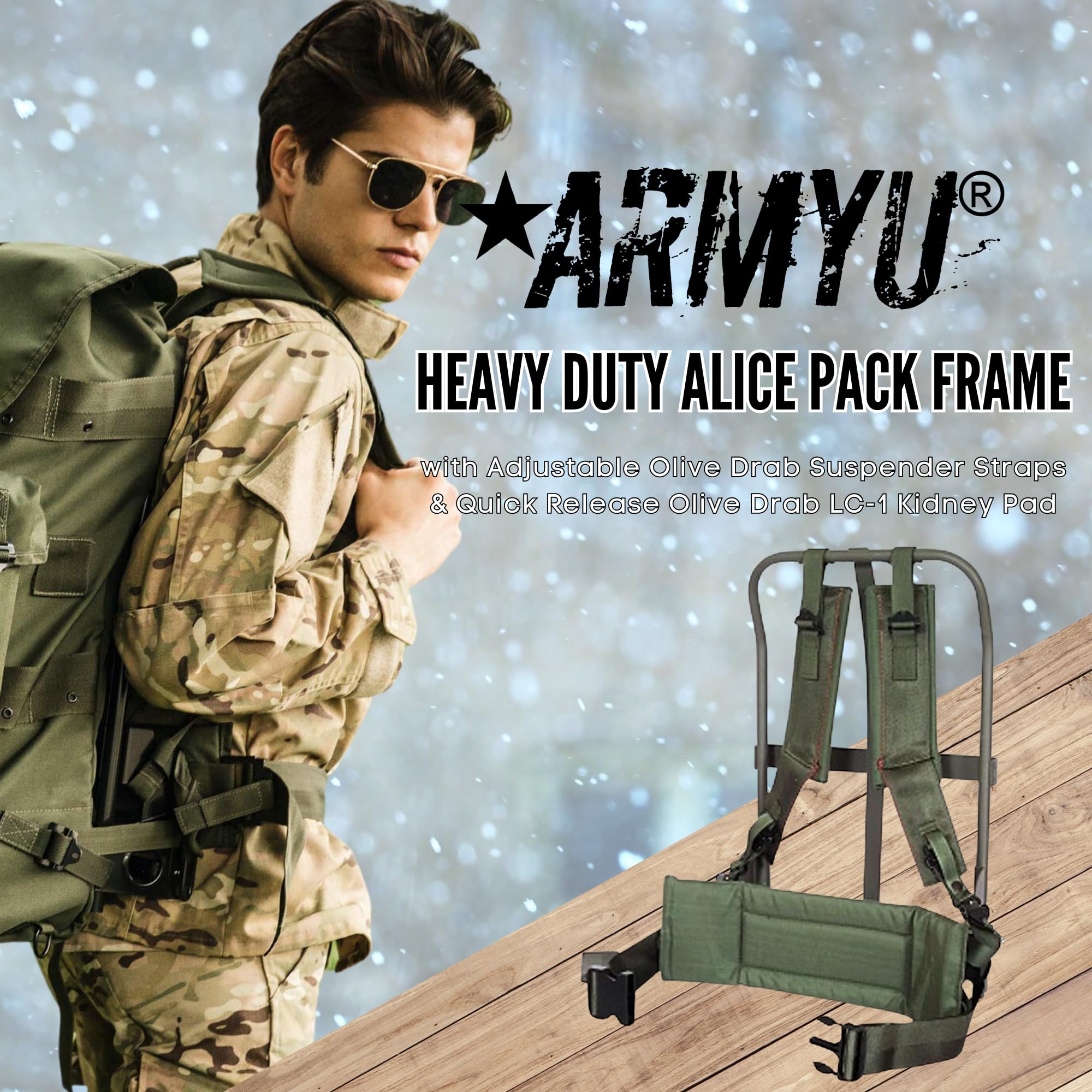 Amazon | Army Universe ブラックミリタリーアリスパックフレーム 