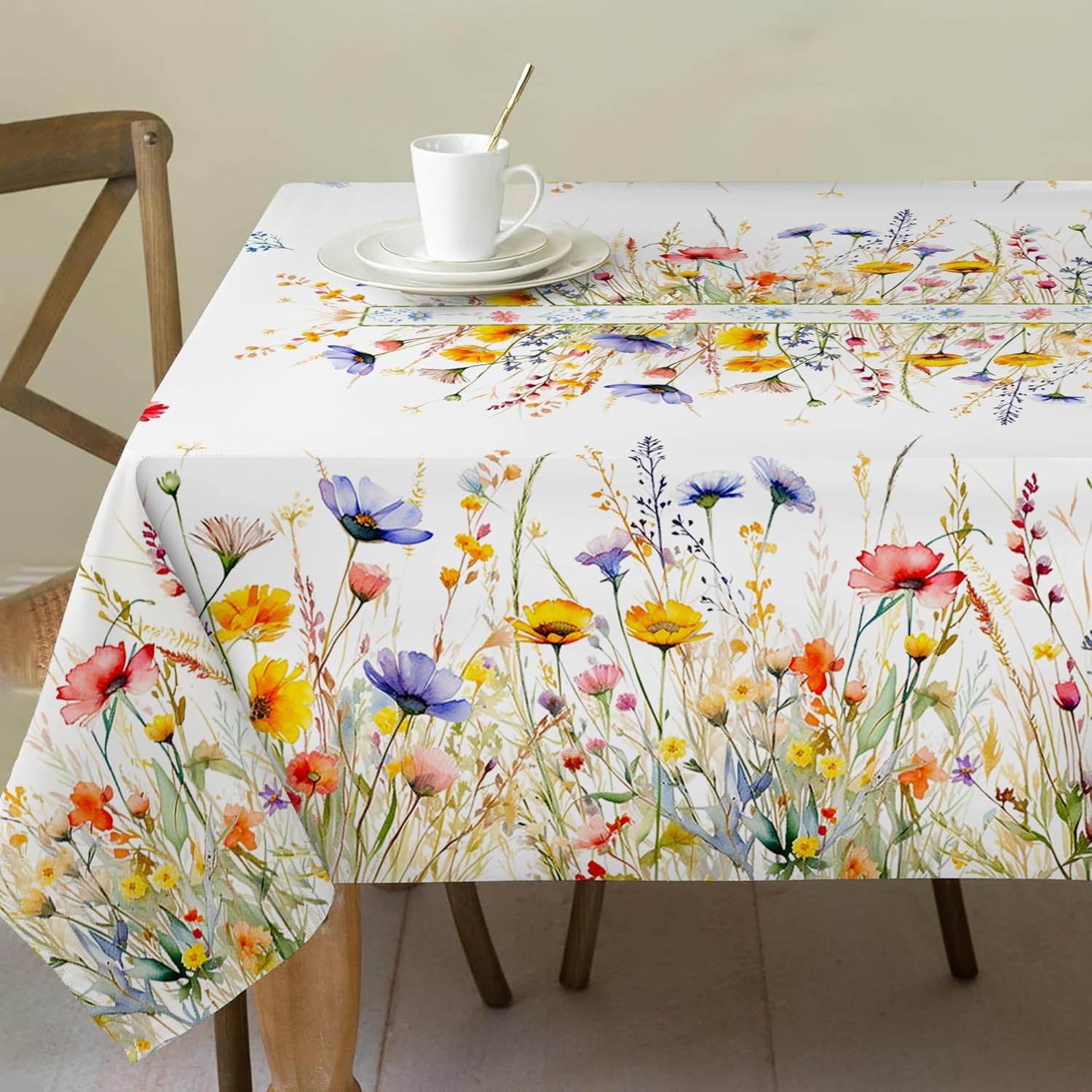 Amazon.com: cusugbaso Spring Tablecloth 60x120 for Recatangle Table ...