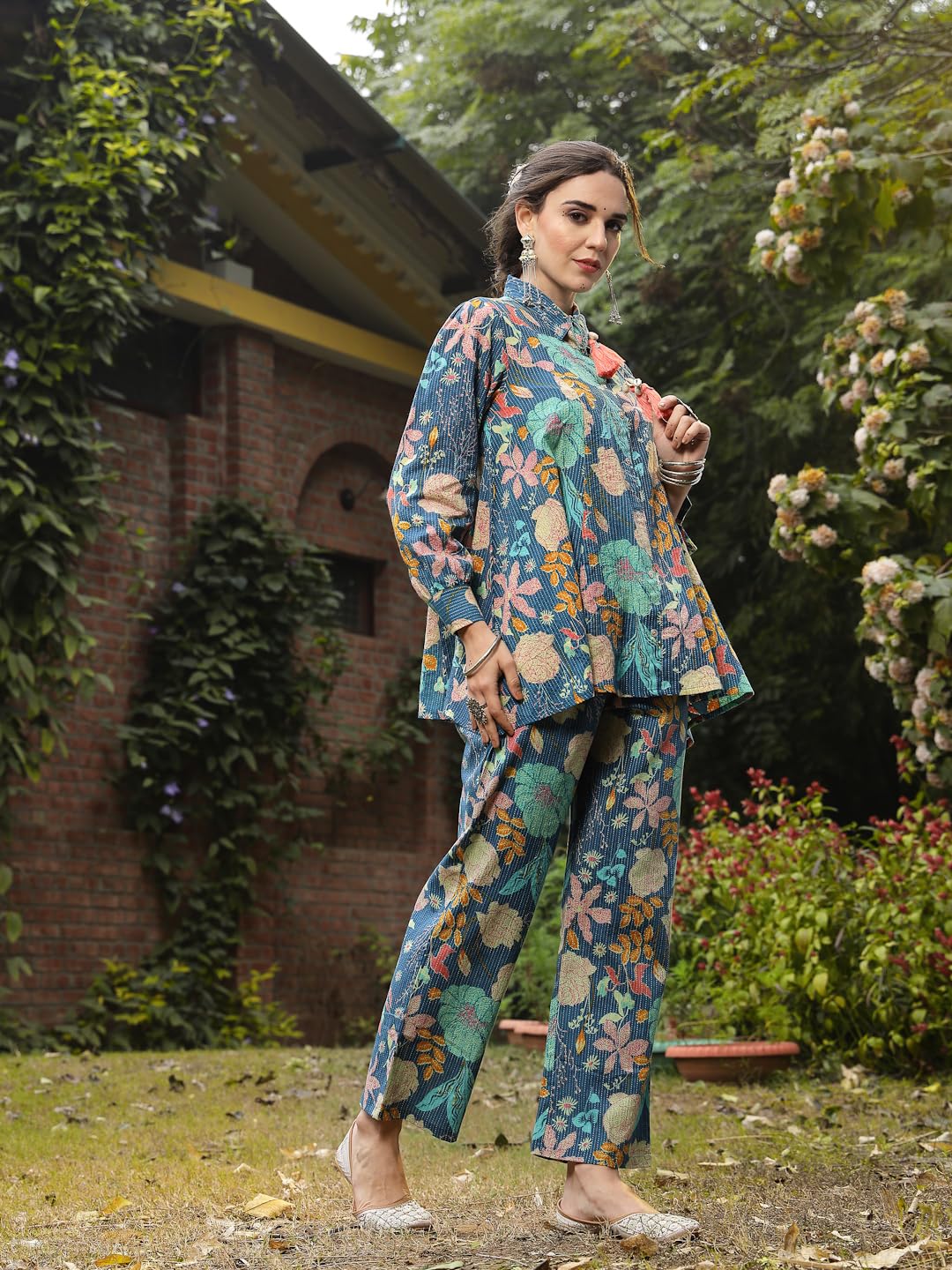 Stylum Women's Multicolor Floral Printed Cotton Co-Ord Set (Csmultibeach42_Multicolor, Xl)