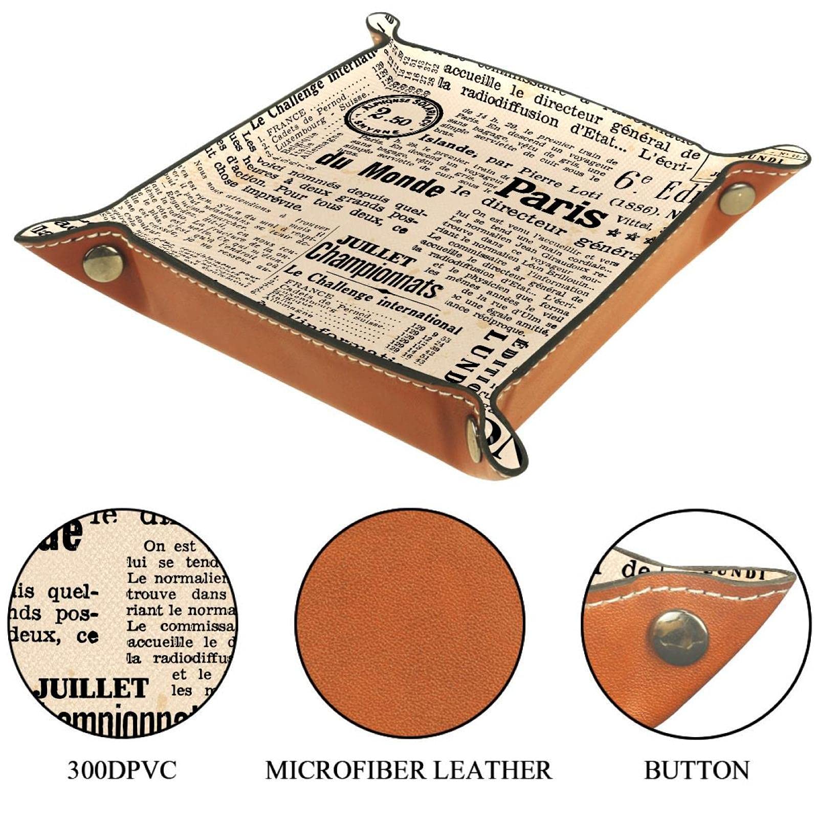 Amazon｜PUレザーバレットトレイ、鍵、財布、コイン、ジュエリー用トレイ、父の日ギフト母の日ギフト、新聞のレトロなスタイル｜かご・バスケット  オンライン通販