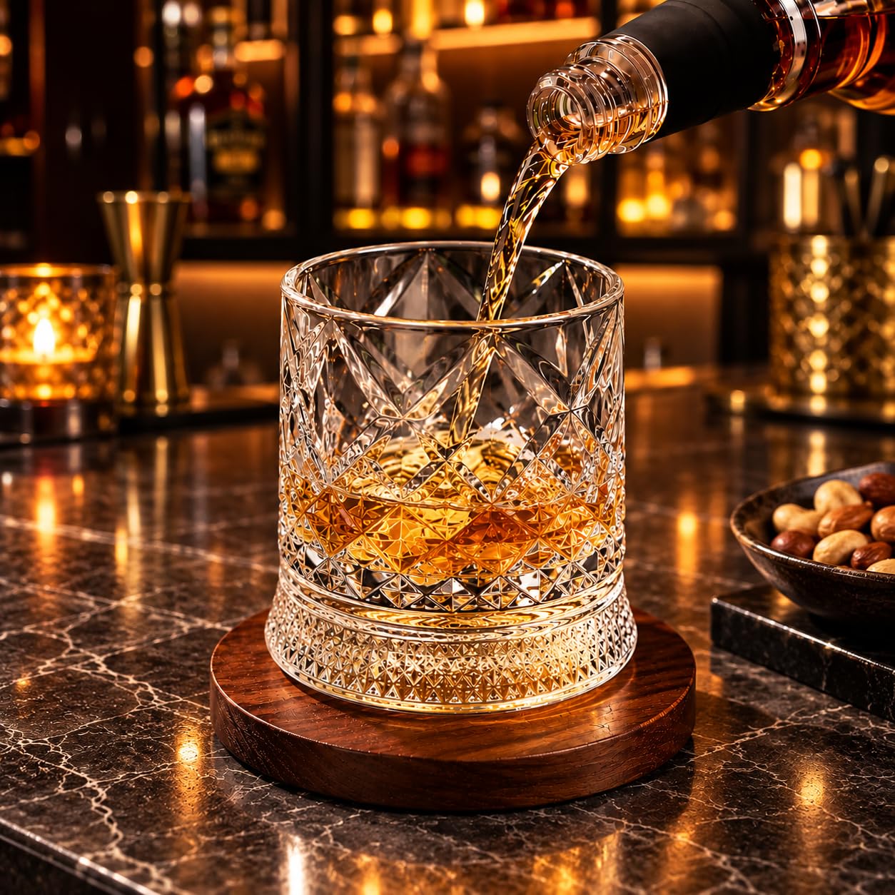 LED Revolving Whiskey Glasses - Rotating Crystal Tumblers -21
