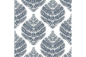 RoomMates Hygge Fern Damask Blue Peel and Stick Wallpaper