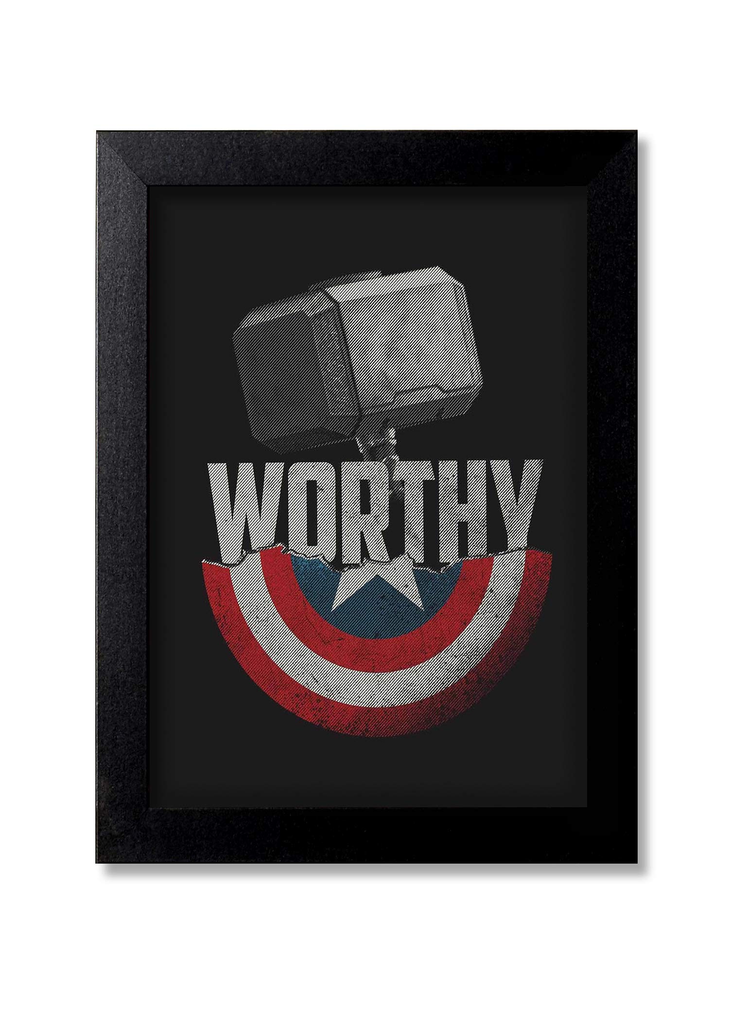 Blue Nexus Captain America Shield Wall Poster with Wall Frame Wall Stickers Room Art Poster Painting Colection|(Get 25% Off on Buying More Than 1 Any Products:Check Offer Section)_BNWPC162