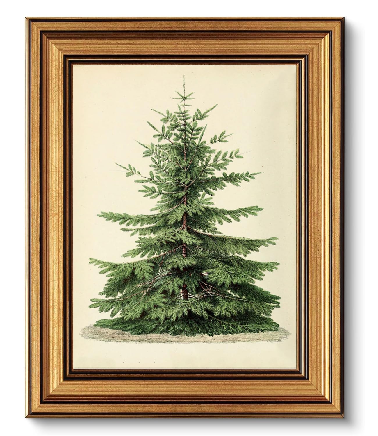 AGOLINE Gold Framed Vintage Wall Art (8x10in)-Christmas Tree Vintage Pictures Canvas Wall Art for Living Room, Kitchen,Framed Prints For Bedroom Walls, Christmas Home Decor