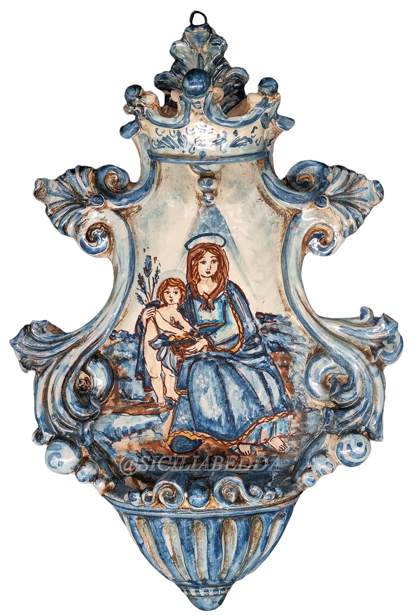 Sicilia Bedda - VASO IN CERAMICA SICILIANA - Decorazione Maioliche