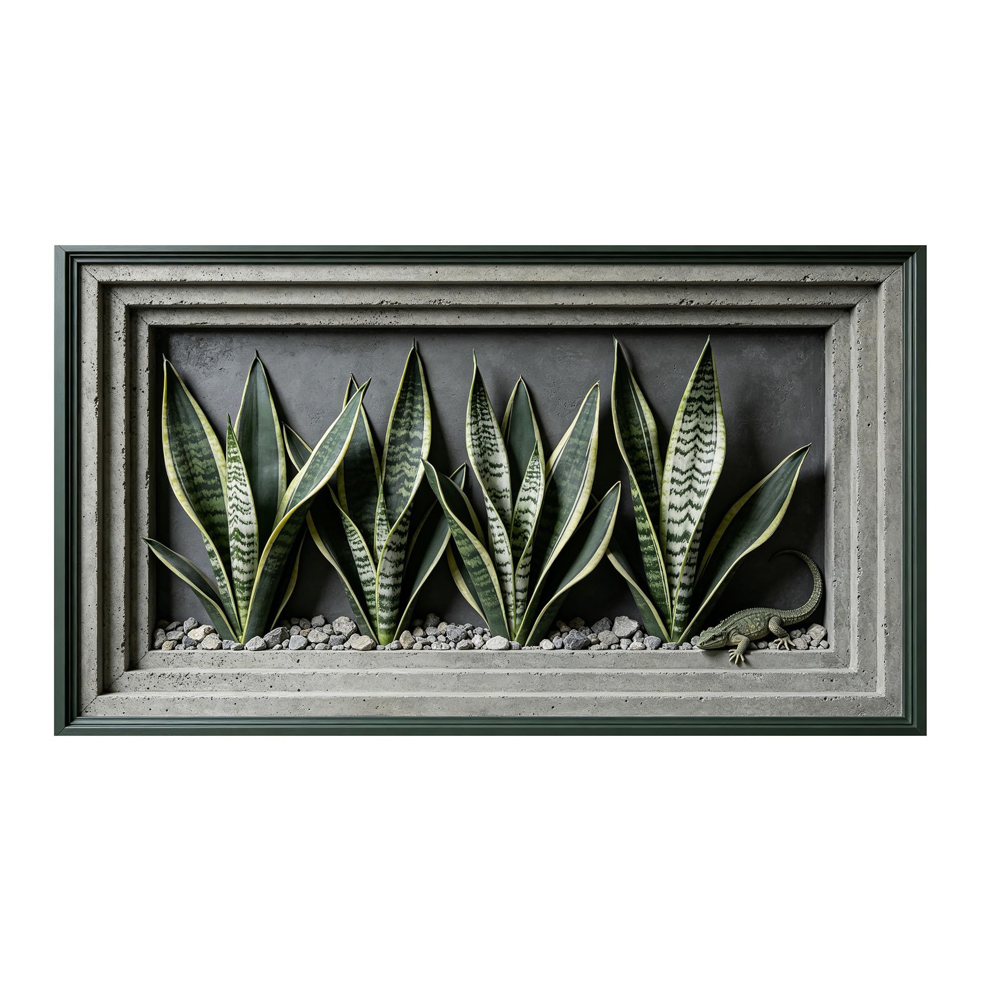 Murasolite 3D Framed Wall Art Tropical Botanical Succulent Minimalist SelfAdhesive Fabric Mural Wall Decor， Peel and Stick No Damage to Wall， AntiFall Safe Design for Bedroom Living Room