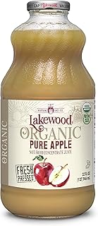 Lakewood Organic Apple Juice Bottles, 32 Fl Oz (Pack of 6)