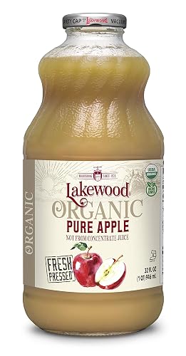 Lakewood Organic Apple Juice Bottles, 32 Fl Oz (Pack of