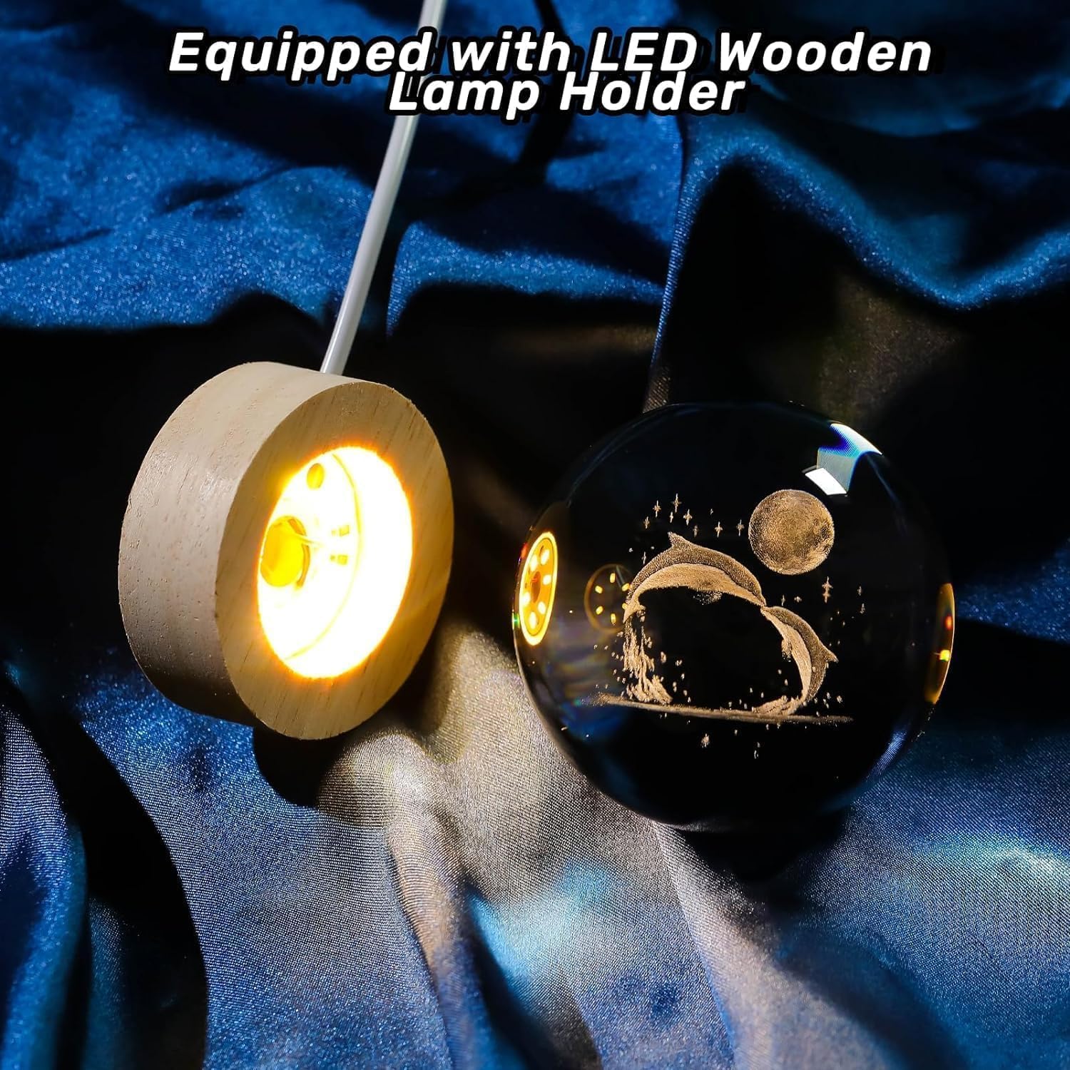 Crystal Ball Lamp - Moon & Stars Night Light -2