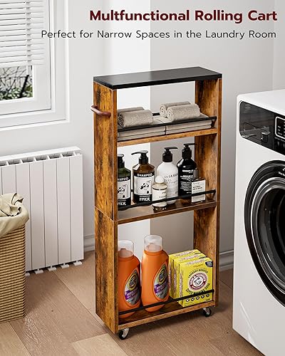 Miniatura 3 de Frylr Carrito de almacenamiento delgado  Armario de almacenamiento estrecho de 6 pulgadas de ancho para espacios pequeños, carritos de cocina con