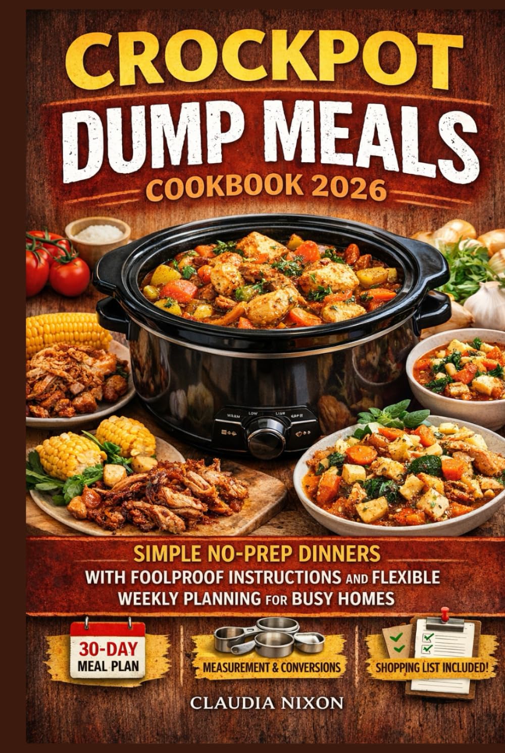 CROCKPOT DUMP MEALS COOKBOOK 2026: SIMPLE NO-PREP DINNERS WITH FOOLPROOF INSTRUCTIONS AND FLEXIBLE WEEKLY PLANNING FOR BUSY HOMES