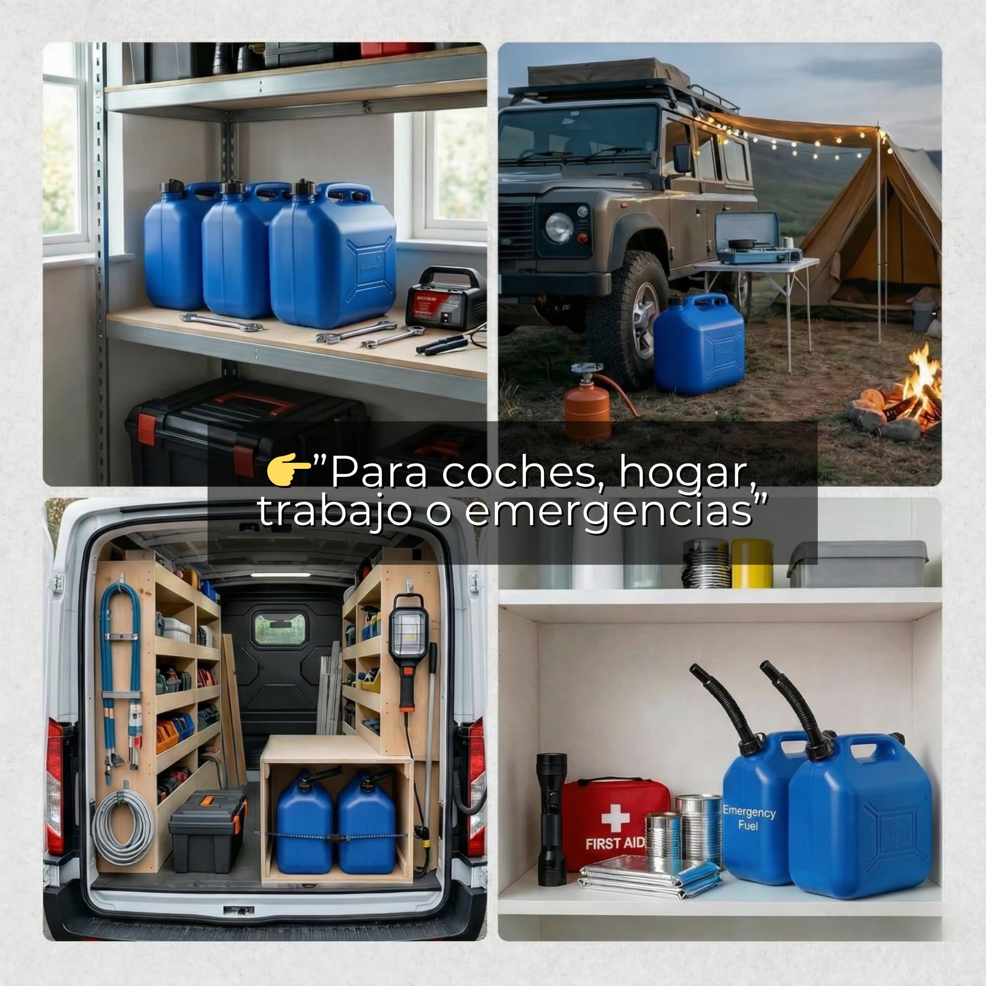 Humpti Garrafa Gasolina 20L Homologada Pack de 6 - Bidón Combustible Plástico con Visor de Nivel - Bidones para Gasolina y Gasoil Homologados 120 Litros — view 8