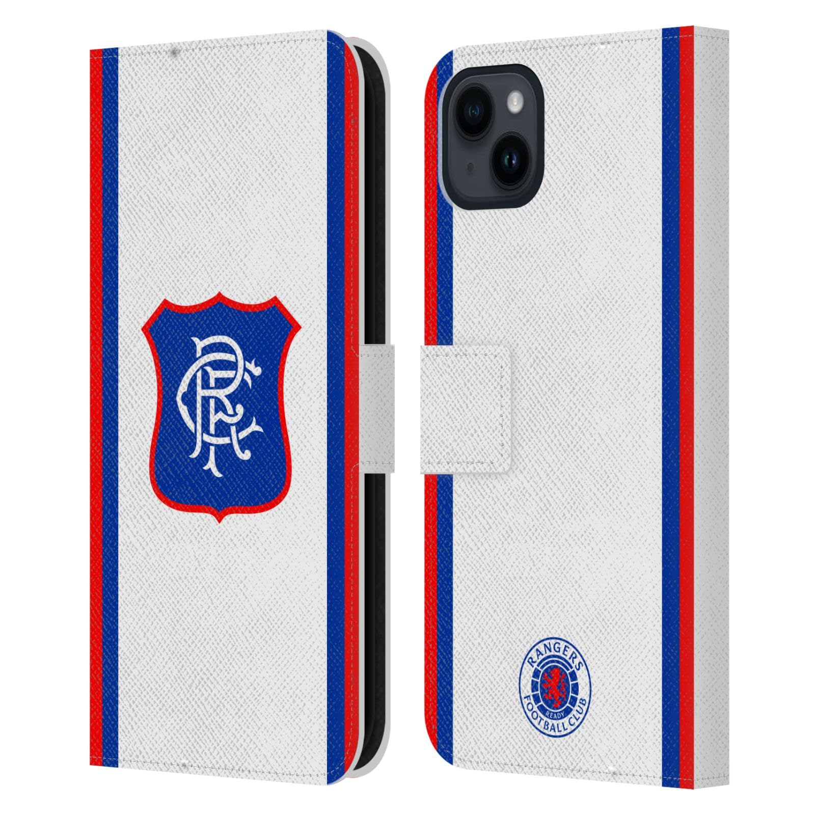 Head Case Designs Officially Licensed Rangers FC Away 2024/25 Kit Leather Wallet Case Compatible With Apple iPhone 15 Plus — image 1
