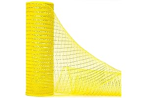 Ribbli Yellow Mesh Roll: Radiance for Wreaths