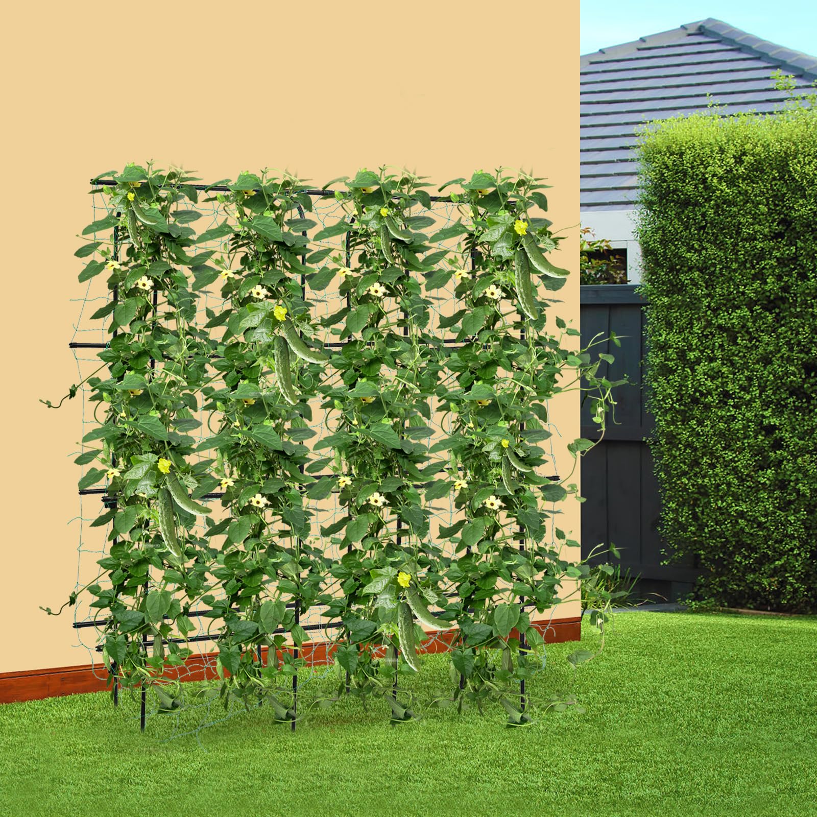 Łuk ogrodowy, kratka dla roślin pnących, pergola do wspinaczki z siatką ogrodową i klipsem, pergola ogrodowa do winogron, ogórków