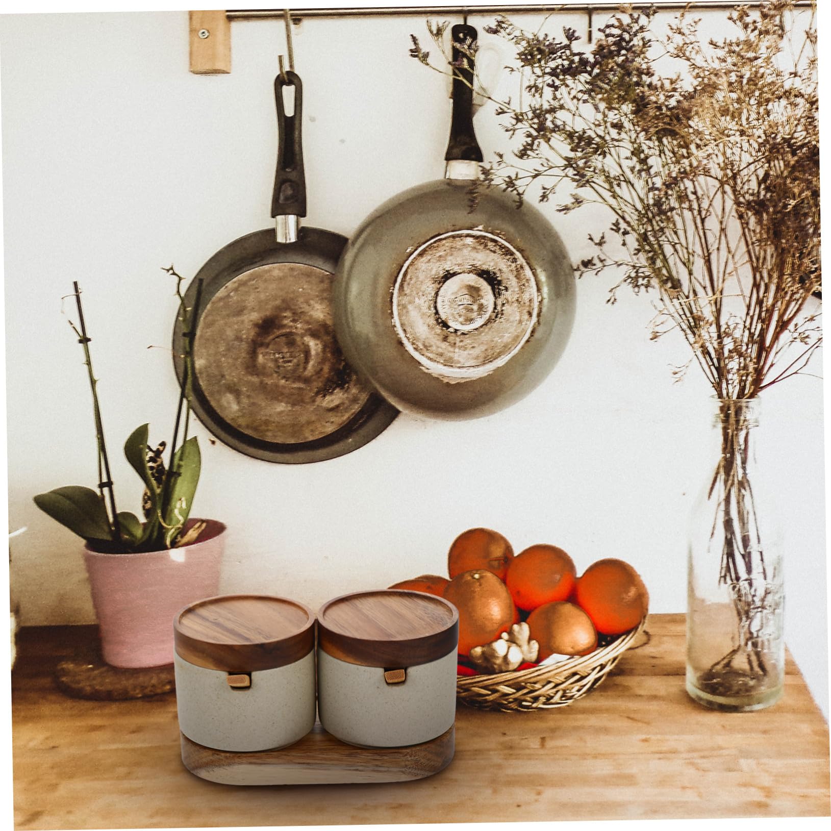 Frascos para Condimentos Cerámicos con Tapa, Juego de 2 Piezas, Tarros para Almacenar Especias, Menaje de Cocina Hogar, Resistentes a Manchas, Uso Doméstico