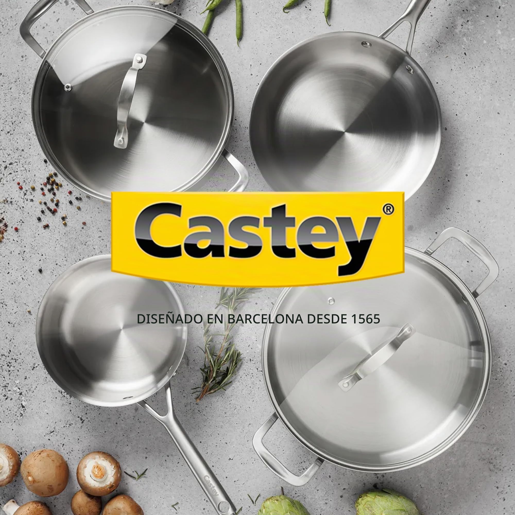 CASTEY - Cazo de Inducción de Trimetal Malmö, 18 cm, Color Plata, de Acero Inoxidable, Resistente a las Altas Temperaturas, Distribuye el Calor de Forma Homogénea