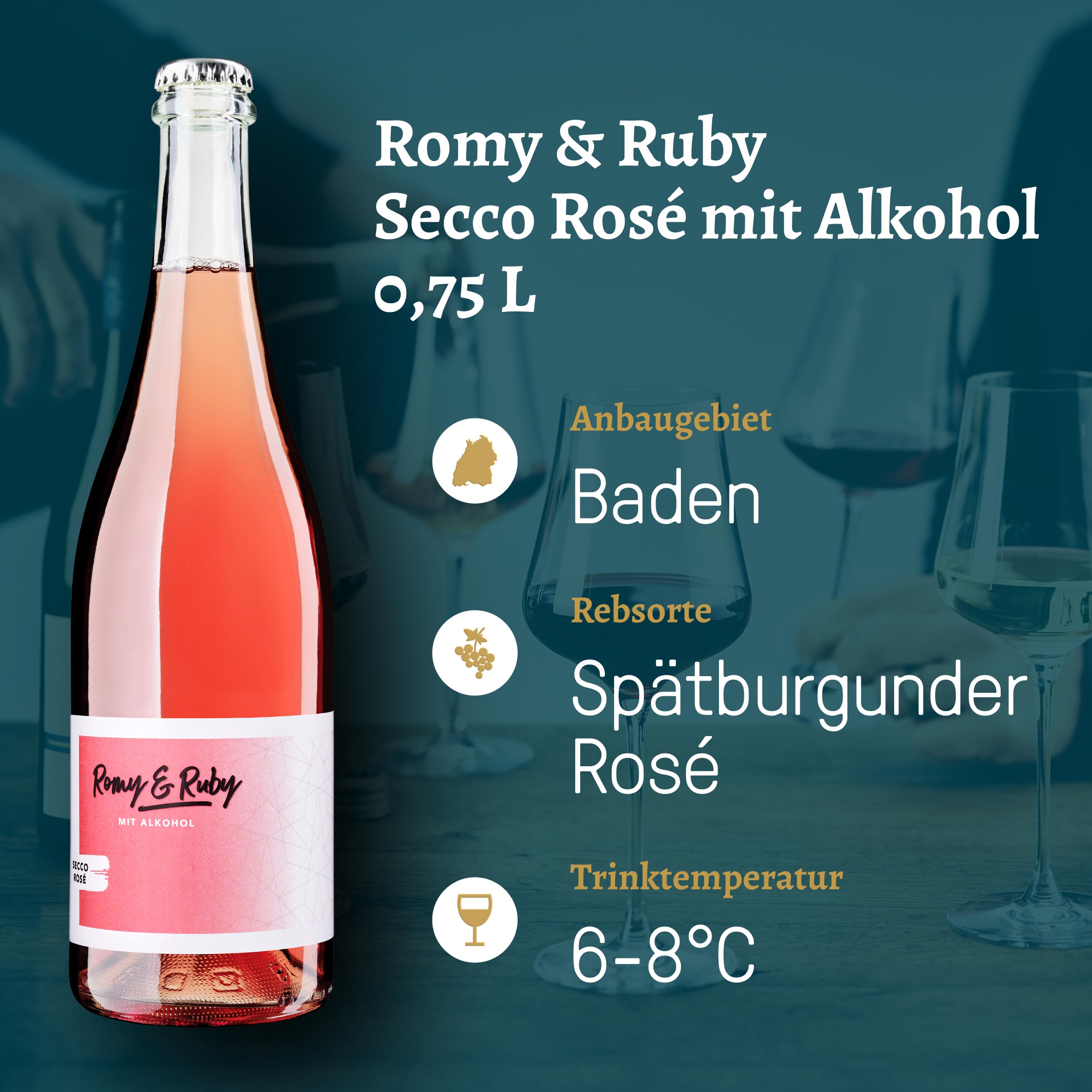 Oberrotweiler Rosésüchtig Wein-Paket - Roséwein & Rosé Sekt vom Kaiserstuhl - Probierpaket, als Geschenk für Wein Liebhaber & besondere Anlässe (6 x 0,75 l)