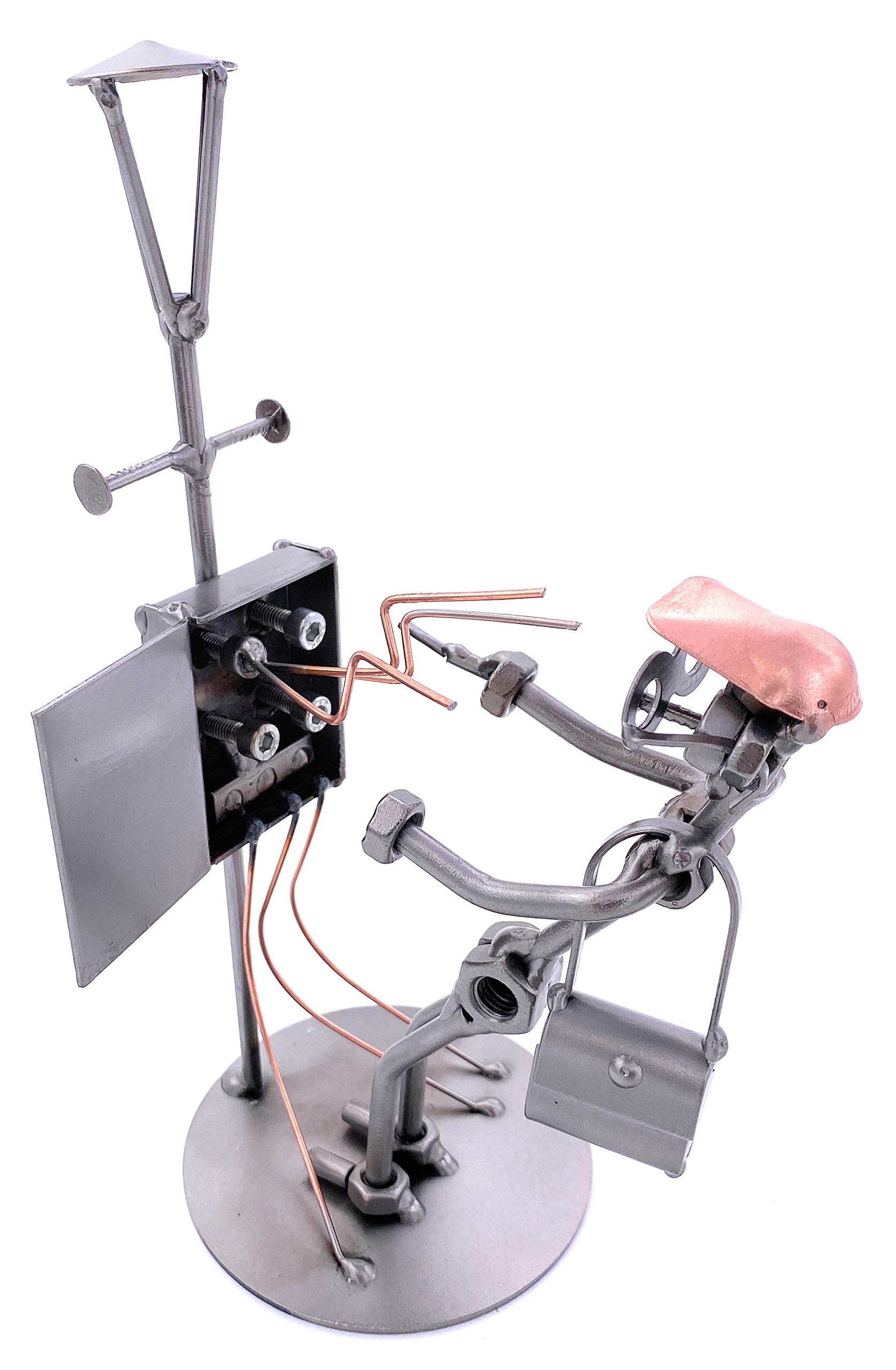 STEEMO Schraubenmännchen Elektriker Handwerker Geschenk Metall-Deko 13x12x24 cm